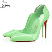Christian Loubuotin Hot Chick Green Patent Leather 100 mm Shoes