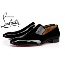 Christian Louboutin Dandelion In Black Patent Leather Flat Loafers