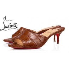 Christian Louboutin East Mule 55 mm Biscotto Cotton Mules