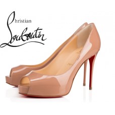 Christian Louboutin New Very Prive 100 mm Nude Patent Leather Platforms