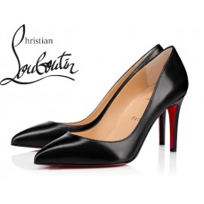 Christian Louboutin Pigalle 85 mm Black Leather Pumps