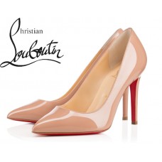 Christian Louboutin Pigalle 100 mm Nude Patent Leather Pumps