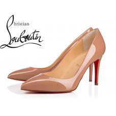 Christian Louboutin Pigalle 85 mm Nude Patent Leather Pumps