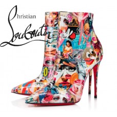 Christian Louboutin So Kate Booty 100 mm Multi Patent Ankle Boots