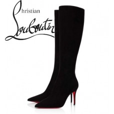 Christian Louboutin Kate Botta 85 mm Black Veau Velours Tall Boots