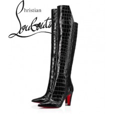 Christian Louboutin Slimini Botta 85 mm Black Calf Tall Boots