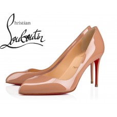 Christian Loubouttin Corneille 85 mm Nude Patent Leather Pumps