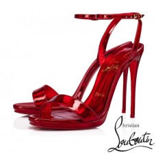 Christian Louboutin Loubi Queen 120 mm Red Patent Leather Sandals