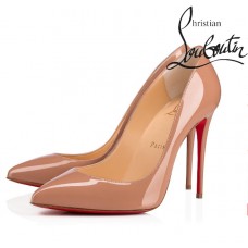 Christian Louboutin Pigalle Follies 100 mm Nude Patent Leather Pumps
